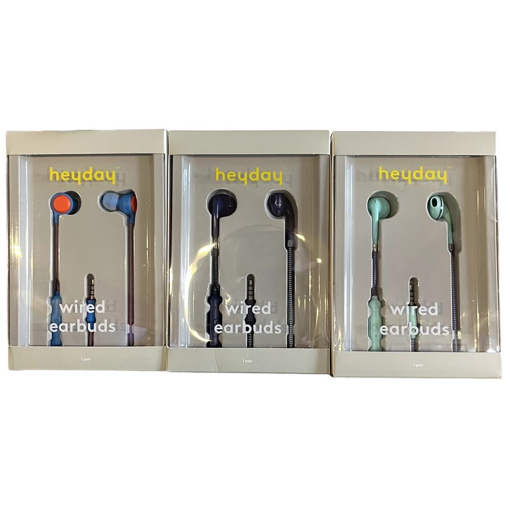 3 PK WIRED EARBUDS HEYDAY